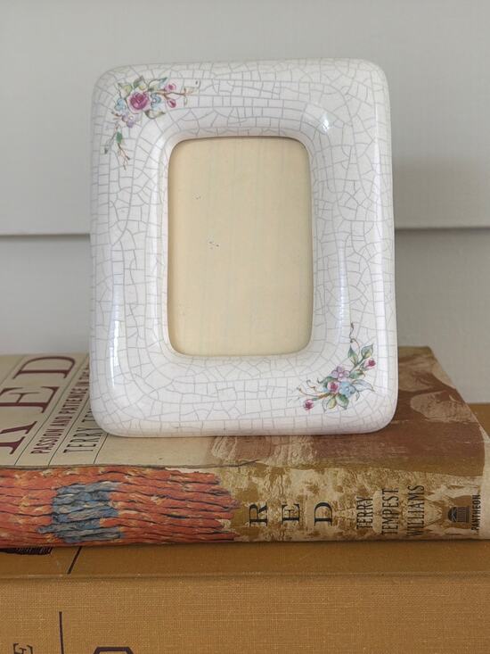 Burnes Other - Vintage Burnes Ceramic Floral Photo Frame Cottagecore Coquette Pastel Pink 2x3